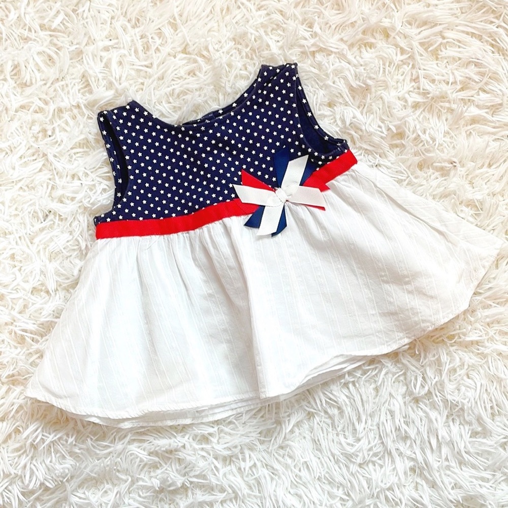 Maggie & Zoe • Red, White, and Navy Polka Dot 4th of July Gauze Cotton Dress